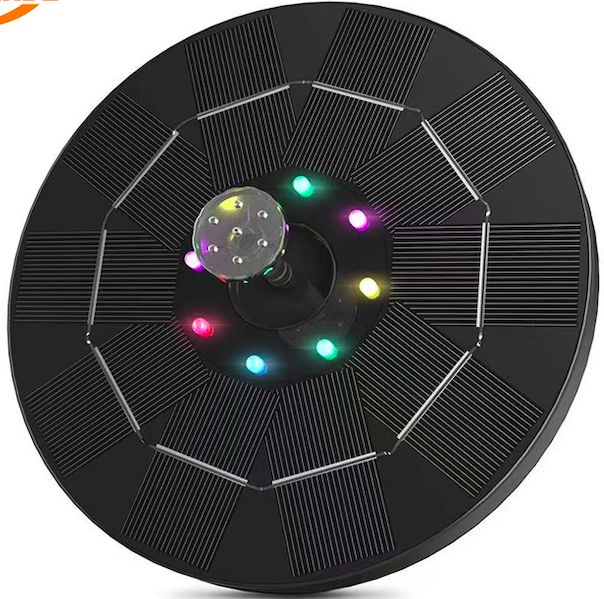 Outdoor 3.0W Bateria 8 luzes à prova d'água flutuante jardim solar para banho de pássaros fontes de bomba de água