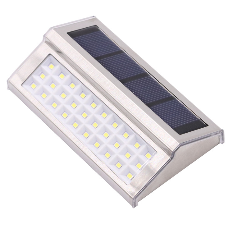 Luzes de parede solares LED de aço inoxidável para exteriores