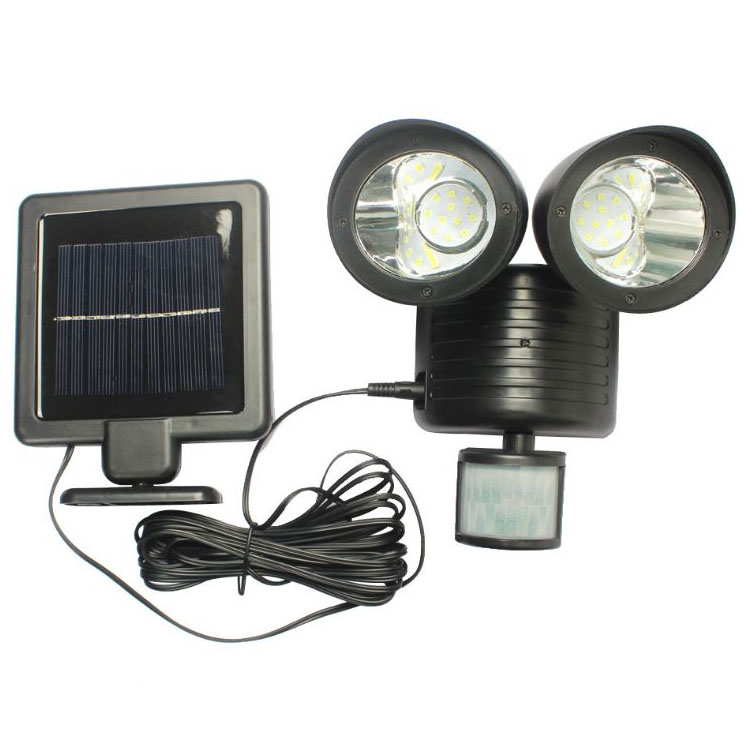 Refletor duplo movido a energia solar de 22 leds