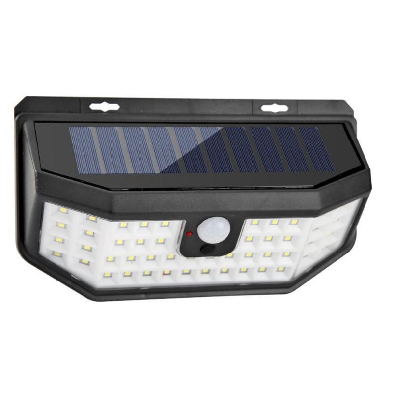 Ao ar livre à prova d'água IP65 grande angular sensor de movimento de 270 graus 48 LED luz de parede de interação solar