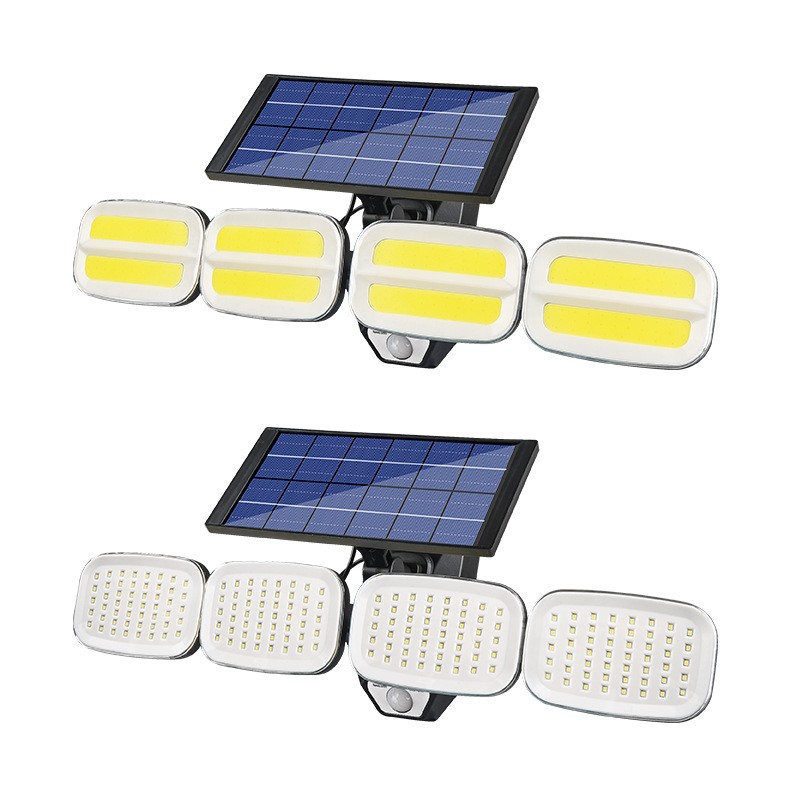 Luzes 200led solares fixadas na parede de alto brilho remoto impermeável exterior do sensor de movimento